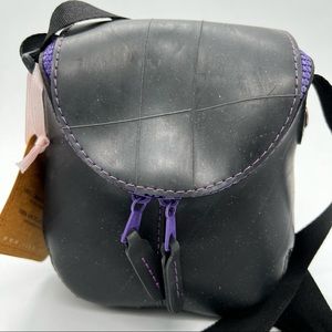 NWT Roma Black Upcycled Rubber Gordis Crossbody Bag